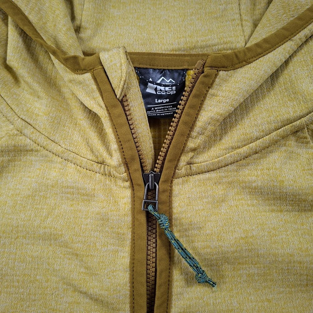 REI Co-op Hoodie Mens Large Grid Fleece 1/4 Zip Pullover Kangaroo Pocket Outdoor - Picture 6 of 9